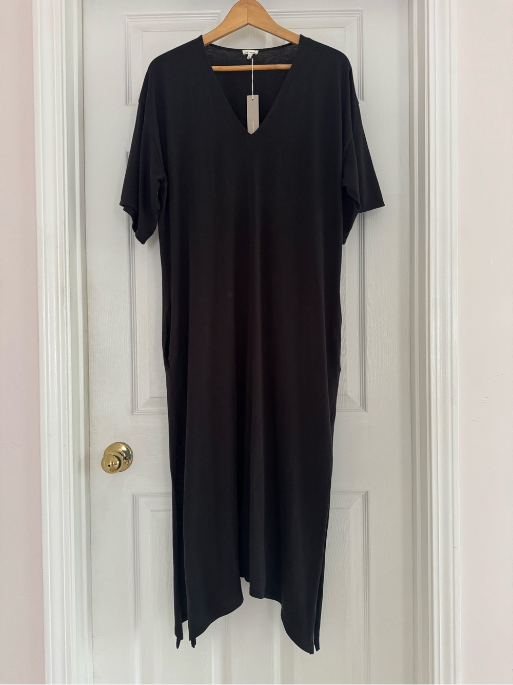 Skin Organic Pima Cotton Jersey Black Dress Tunic - Size 1
